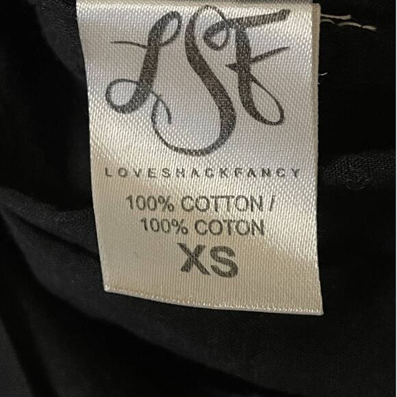 Loves Shack Fancy Pamela Asymmetric One Shoulder Black Midi Dress Size XS - Picture 13 of 14